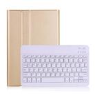 A860 For Samsung Galaxy Tab S6 10.5 inch T860 / T865 Detachable Bluetooth Keyboard Tablet Case with Pen Holder Elastic Strap(Gold) - 1