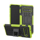 Tire Texture TPU+PC Shockproof Case for Galaxy S10, with Holder (Green) - 1