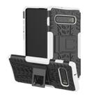 Tire Texture TPU+PC Shockproof Case for Galaxy S10+, with Holder (White) - 1