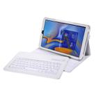 SA590 Bluetooth 3.0 Litchi Texture Detachable Bluetooth Keyboard Leather Tablet Case for Samsung Galaxy Tab A 10.5 inch T590 / T595, with Holder (White) - 1