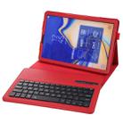 SA830 Bluetooth 3.0 Litchi Texture Detachable Bluetooth Keyboard Leather Tablet Case for Samsung Galaxy Tab S4 10.5 inch T830 / T835, with Holder (Red) - 1