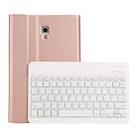 ST590S Bluetooth 3.0 Fine Wool Texture PU Leather ABS Detachable Seven-color Backlight Bluetooth Keyboard Leather Tablet Case for Samsung Galaxy Tab A 10.5 inch T590 / T595, with Pen Slot & Holder (Rose Gold) - 1