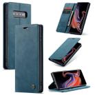 CaseMe-013 Multifunctional Retro Frosted Horizontal Flip Leather Case for Galaxy S10 Plus, with Card Slot & Holder & Wallet (Blue) - 1