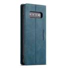 CaseMe-013 Multifunctional Retro Frosted Horizontal Flip Leather Case for Galaxy S10 Plus, with Card Slot & Holder & Wallet (Blue) - 3