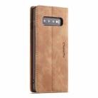 CaseMe-013 Multifunctional Retro Frosted Horizontal Flip Leather Case for Galaxy S10 Plus, with Card Slot & Holder & Wallet (Brown) - 3