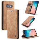 CaseMe-013 Multifunctional Retro Frosted Horizontal Flip Leather Case for Galaxy S10 E, with Card Slot & Holder & Wallet (Brown) - 1