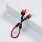 JOYROOM S-M372 USB to Type-C Portable Aluminum Alloy Magnetic Braided Data Cable, 3.4A, Length: 15cm(Red) - 1