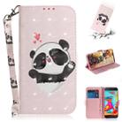 3D Colored Drawing Heart Panda Pattern Horizontal Flip Leather Case for Galaxy A2 Core, with Holder & Card Slots & Wallet - 1