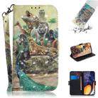3D Colored Drawing Animals Pattern Horizontal Flip Leather Case for Galaxy A60, with Holder & Card Slots & Wallet - 1