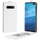 Business Style Vertical Flip TPU Leather Case for Galaxy S10+, with Card Slot (White) - 1
