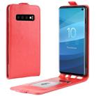 Business Style Vertical Flip TPU Leather Case for Galaxy S10, with Card Slot (Red) - 1