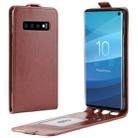 Business Style Vertical Flip TPU Leather Case for Galaxy S10, with Card Slot (Brown) - 1