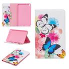 Colored Drawing Two Butterflies Pattern Horizontal Flip Leather Case for Galaxy Tab A 8 (2019) P200 / P205, with Holder & Card Slots & Wallet - 1