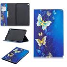 Colored Drawing Golden Butterfly Pattern Horizontal Flip Leather Case for Galaxy Tab A 10.1 (2019) T510 / T515, with Holder & Card Slots & Wallet - 1
