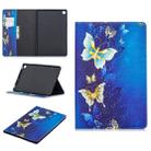 Colored Drawing Golden Butterfly Pattern Horizontal Flip Leather Case for Galaxy Tab S5e 10.5 T720 / T725, with Holder & Card Slots & Wallet - 1