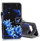 Blue Folwer Pattern Horizontal Flip Leather Case for Galaxy S10 5G, with Holder & Card Slots & Wallet - 1