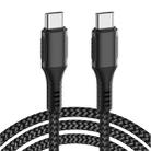 WIWU F20 PD 100W Type-C to Type-C Fast Charging Cable, Length : 2m (Black) - 1