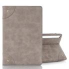 For Galaxy Tab S6 T860 / T865 Retro Book Style Horizontal Flip Leather Case with Holder & Card Slots & Wallet (Grey) - 1