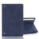 For Galaxy Tab S6 T860 / T865 Retro Book Style Horizontal Flip Leather Case with Holder & Card Slots & Wallet (Navy Blue) - 1