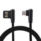 1m 2.4A Output USB to Micro USB Double Elbow Design Nylon Weave Style Data Sync Charging Cable, For Samsung, Huawei, Xiaomi, HTC, LG, Sony, Lenovo and other Smartphones(Black) - 1