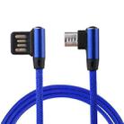 1m 2.4A Output USB to Micro USB Double Elbow Design Nylon Weave Style Data Sync Charging Cable, For Samsung, Huawei, Xiaomi, HTC, LG, Sony, Lenovo and other Smartphones(Dark Blue) - 1