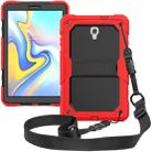 Shockproof PC + Silica Gel Protective Case for Galaxy Tab A 10.5 T590, with Holder & Shoulder Strap(Grey) - 1