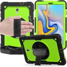 Shockproof Black Silica Gel + Colorful PC Protective Case for Galaxy Tab A 10.5 T590, with Holder & Shoulder Strap & Hand Strap & Pen Slot (Green) - 1