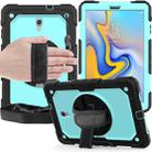 Shockproof Black Silica Gel + Colorful PC Protective Case for Galaxy Tab A 10.5 T590, with Holder & Shoulder Strap & Hand Strap & Pen Slot (Baby Blue) - 1
