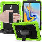 Shockproof Colorful Silica Gel + PC Protective Case for Galaxy Tab A 10.5 T590, with Holder & Shoulder Strap & Hand Strap & Pen Slot(Green) - 1