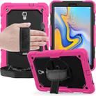 Shockproof Colorful Silica Gel + PC Protective Case for Galaxy Tab A 10.5 T590, with Holder & Shoulder Strap & Hand Strap & Pen Slot(Rose Red) - 1