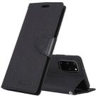 GOOSPERY CANVAS DIARY For Galaxy S20+ Canvas Texture Horizontal Flip PU Leather Case, with Holder & Card Slots & Wallet (Black) - 1