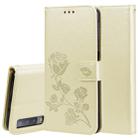 Rose Embossed Horizontal Flip PU Leather Case for Samsung Galaxy A7 (2018) , with Holder & Card Slots & Wallet (Gold) - 1