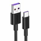 awei CL-77T 5A USB to USB-C / Type-C Interface Smart Fast Charge TPE Data Cable, Cable Length: 1m (Black) - 2