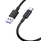 awei CL-77T 5A USB to USB-C / Type-C Interface Smart Fast Charge TPE Data Cable, Cable Length: 1m (Black) - 3