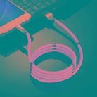 USB to Micro USB Luminous Magnetic Attraction Data Cable, Length: 1m(Pink) - 1