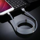 USB to Micro USB Luminous Magnetic Attraction Data Cable, Length: 1m (Grey) - 2