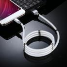 USB to Micro USB Luminous Magnetic Attraction Data Cable, Length: 1m (White) - 2