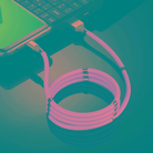 USB to USB-C / Type-C Luminous Magnetic Attraction Data Cable, Length: 1m(Pink) - 1