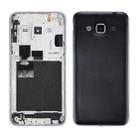 For Galaxy J3 (2016) / J320 Double card version Battery Back Cover + Middle Frame Bezel (Black) - 1
