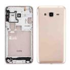 For Galaxy J3 (2016) / J320 (Double card version) Battery Back Cover + Middle Frame Bezel (Gold) - 1