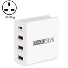 WLX-A6 4 Ports Quick Charging USB Travel Charger Power Adapter, UK Plug - 1