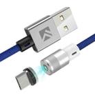 FLOVEME 1m 2A Output 360 Degrees Casual USB to Micro USB Magnetic Charging Cable, Built-in Blue LED Indicator(Blue) - 1