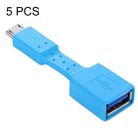 5 PCS Micro USB Male to USB 3.0 Female OTG Adapter (Blue) - 1