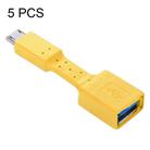 5 PCS Micro USB Male to USB 3.0 Female OTG Adapter (Yellow) - 1