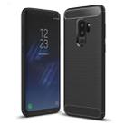 For Galaxy S9+ Brushed Carbon Fiber Texture Soft TPU Anti-skip Protective Cover Back Case(Black) - 1