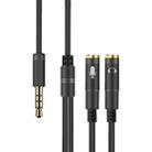 2 in 1 3.5mm Male to Double 3.5mm Female TPE High-elastic Audio Cable Splitter, Cable Length: 32cm(Black) - 1