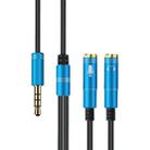 2 in 1 3.5mm Male to Double 3.5mm Female TPE High-elastic Audio Cable Splitter, Cable Length: 32cm(Blue) - 1