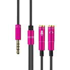 2 in 1 3.5mm Male to Double 3.5mm Female TPE High-elastic Audio Cable Splitter, Cable Length: 32cm(Rose Red) - 1