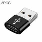 3 PCS USB-C / Type-C Female to USB 3.0 Male Aluminum Alloy Adapter, Support Charging & Transmission Data(Black) - 1