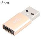 3 PCS USB-C / Type-C Female to USB 3.0 Male Aluminum Alloy Adapter, Support Charging & Transmission Data(Gold) - 1